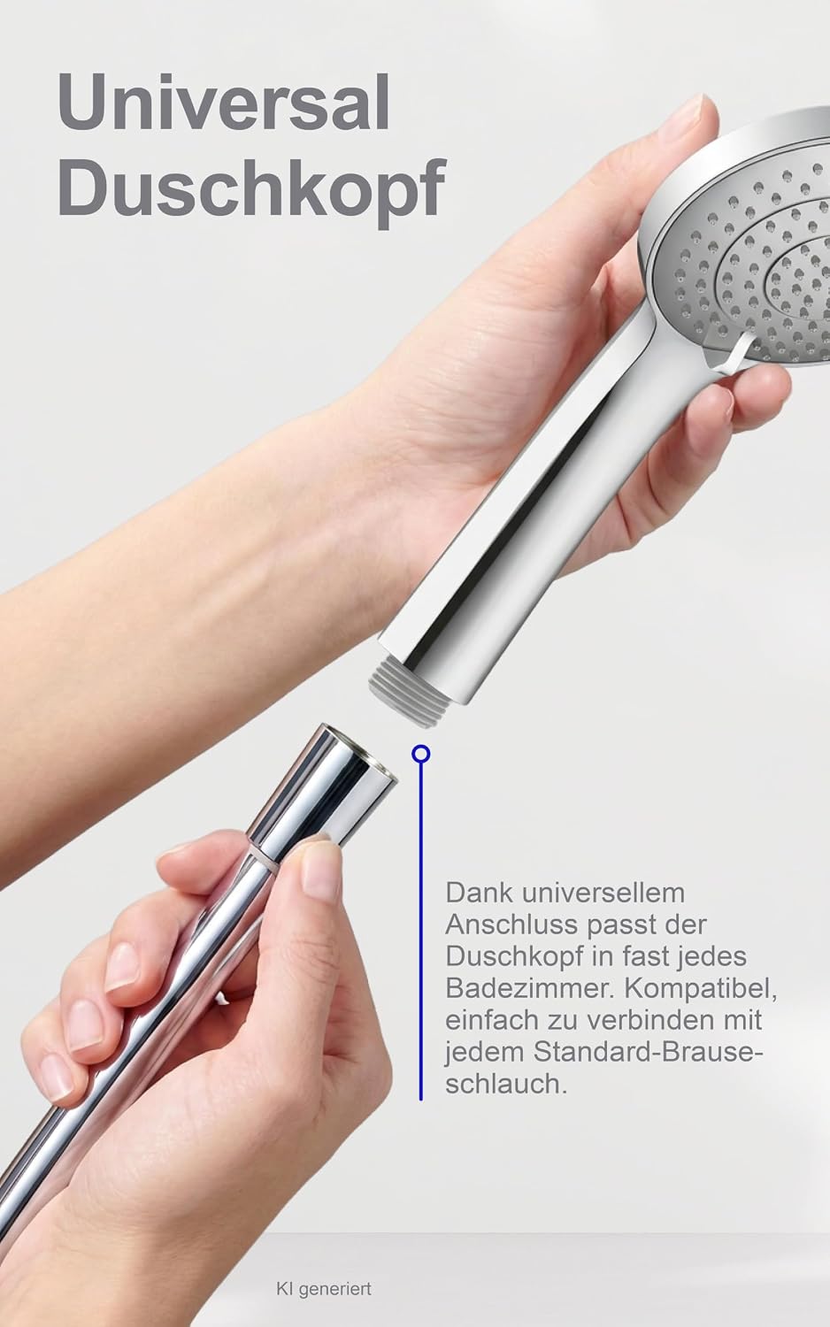 Duravit Universal Duschkopf, Duschbrause mit 3 Strahlarten (Rain, Intense Rain, Soft Rain), Handbrau