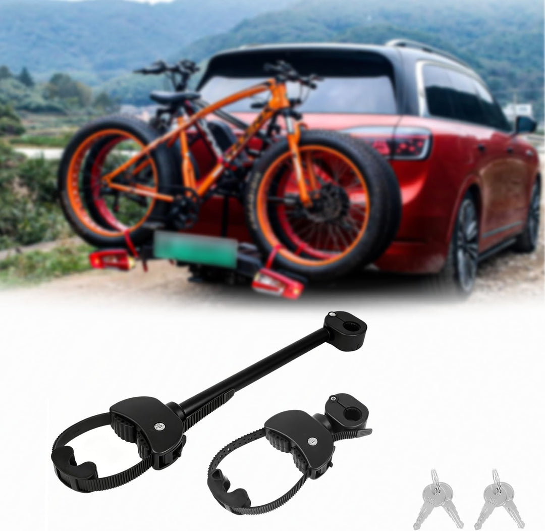 TEOV 2 Stück Rahmenhalter für Fahrradträger Länge 12CM+42CM, Verstellbarer Strap-Rahmenhalter für E-