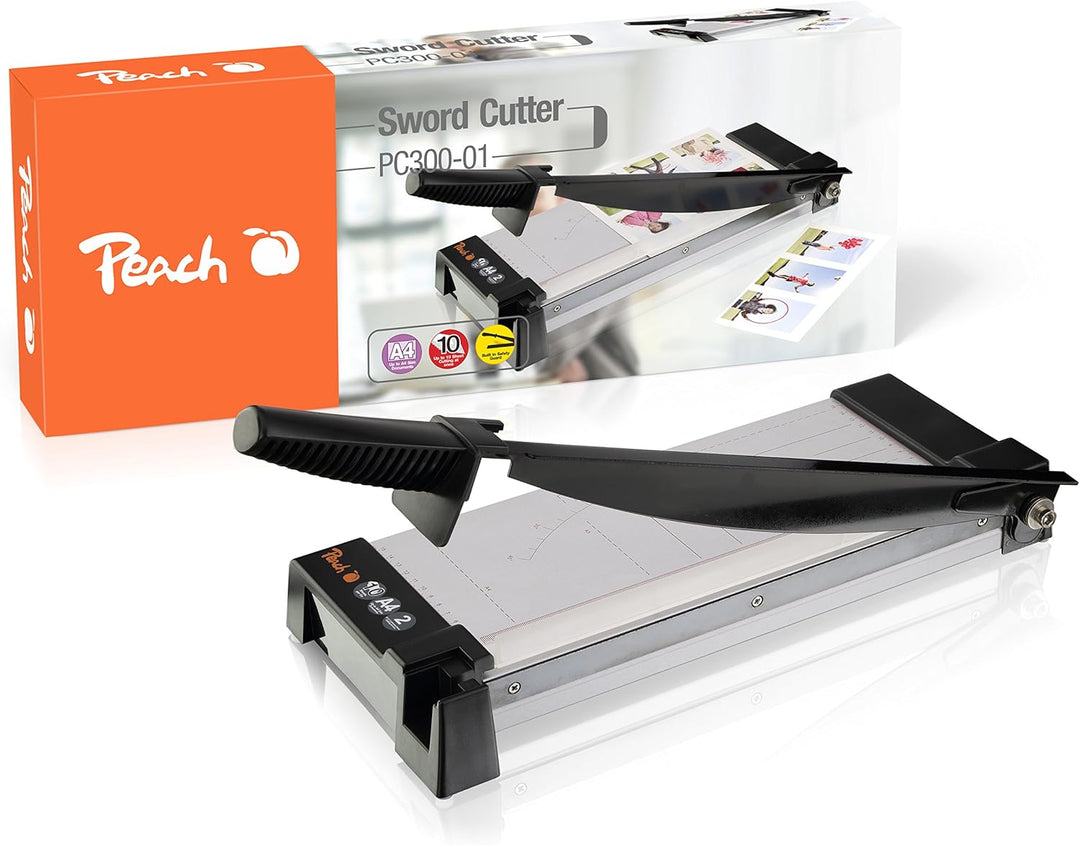 Peach Hebelschneider - für Homeoffice, Büro, Schule - bis A3 - bis 10 Blatt - Metallgehäuse - PC300-