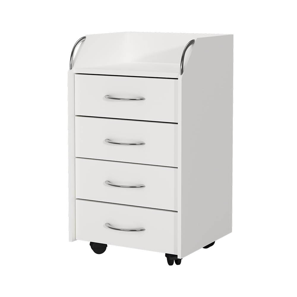 Vicco Rollcontainer Gwendolyn, Weiss, 40 x 36 cm mit 4 Schubladen
