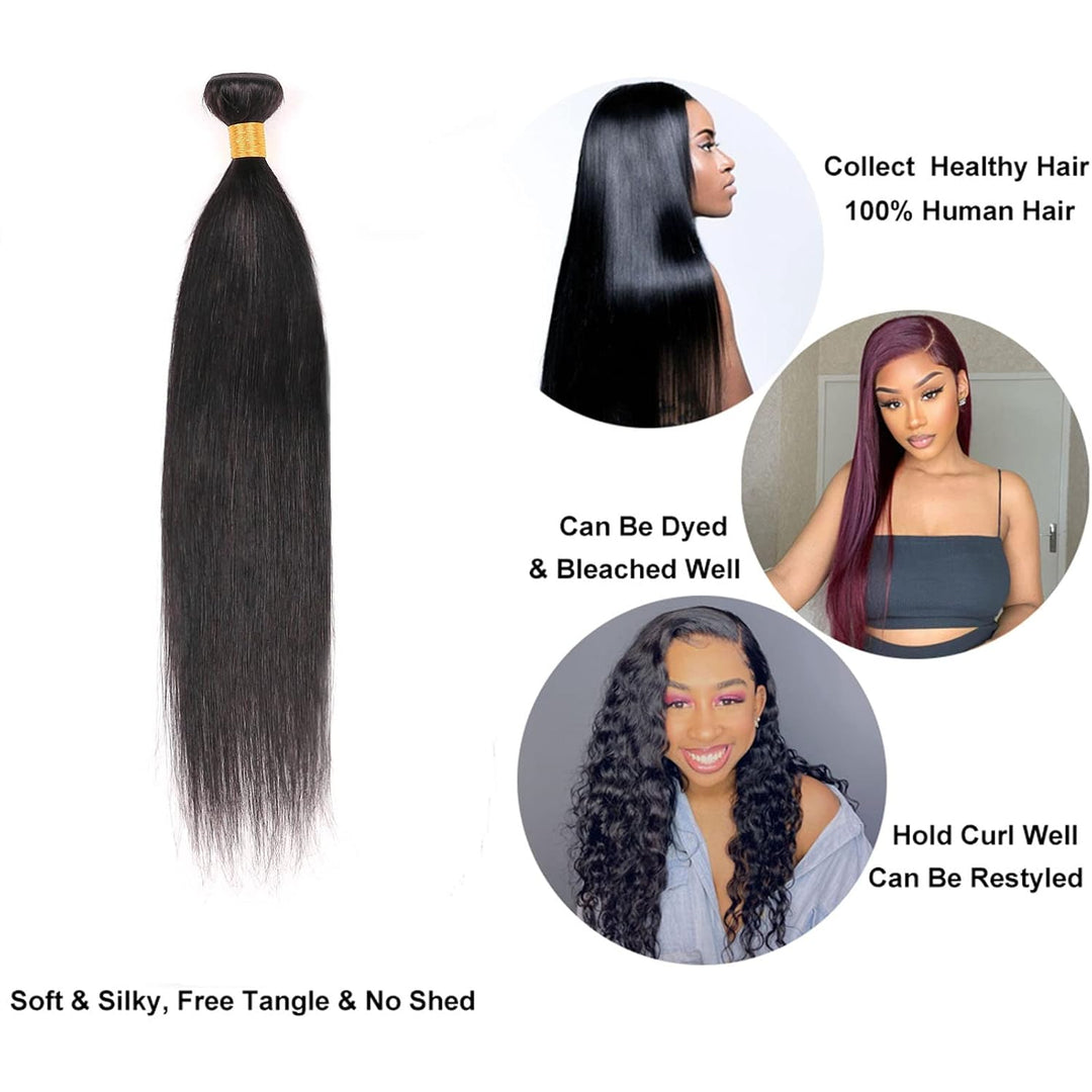 Straight Bundles Human Hair extension 100% Unprocessed Brazilian Virgin Human Hair Bundles Double We