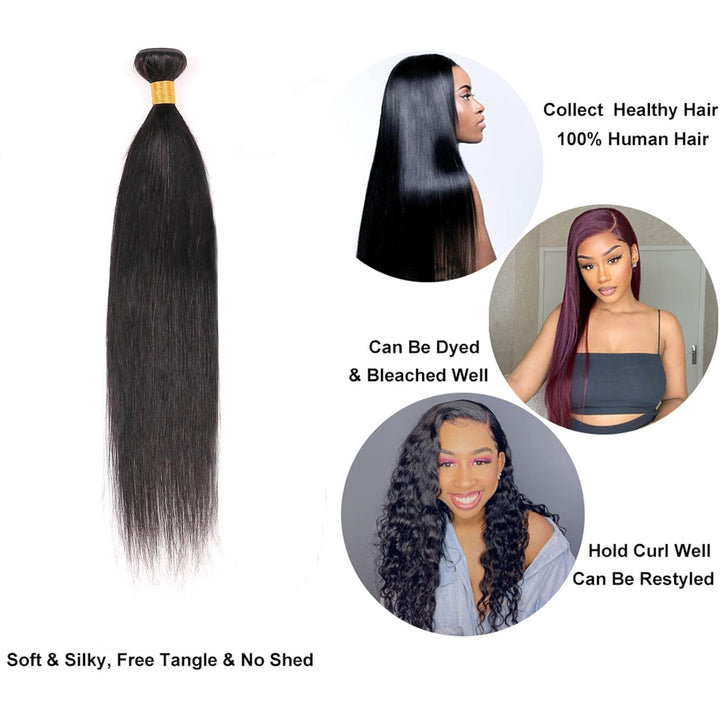 Straight Bundles Human Hair extension 100% Unprocessed Brazilian Virgin Human Hair Bundles Double We