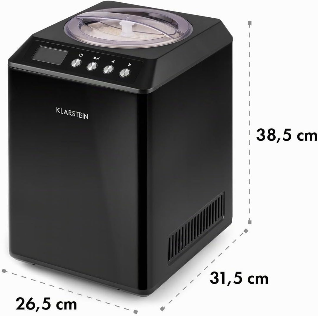 Klarstein Vanilla Sky Family - Eismaschine, Eisbereiter, Speiseeismaschine, Kühlhaltefunktion, LED-D