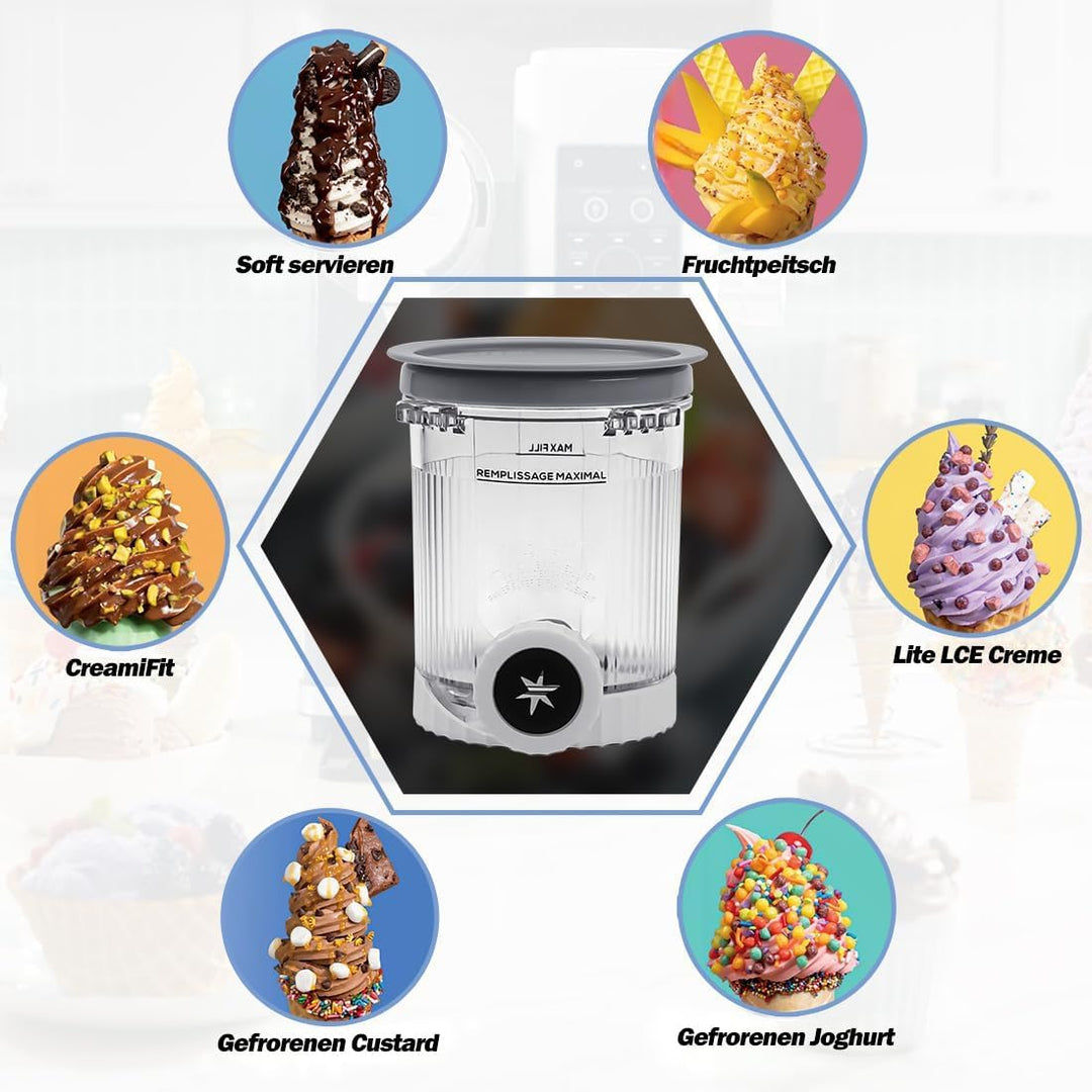 Für Ninja Creami Deluxe Pints und Deckel, kompatibel mit Ninja NC501 NC500 Serie 11-in-1 Creami De