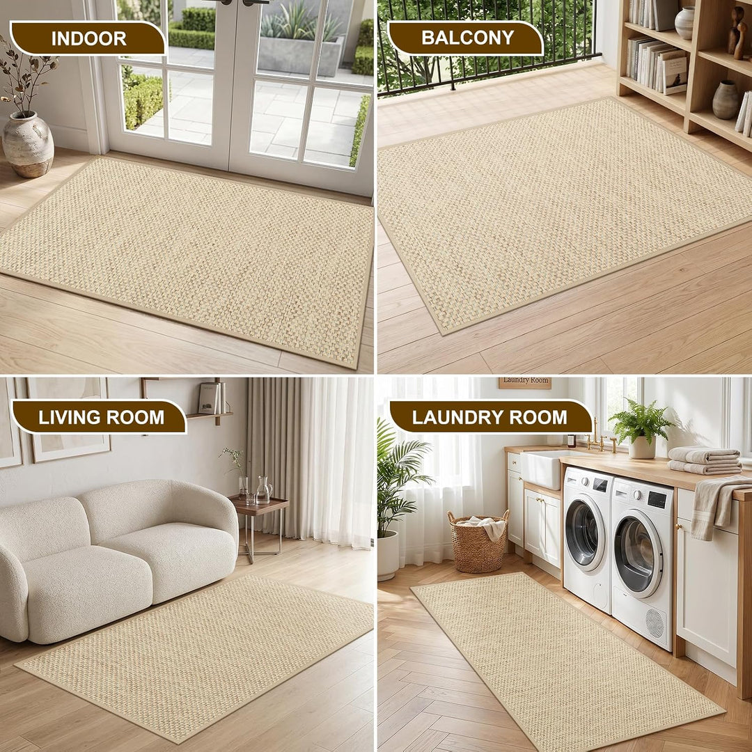 LEKEEPGO Fussmatte Innen 90 x 150 cm, rutschfest Fussmatte, waschbar Schmutzfangmatte, Dünn Türmatte