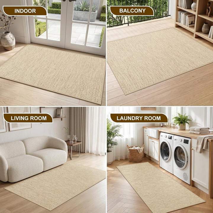 LEKEEPGO Fussmatte Innen 90 x 150 cm, rutschfest Fussmatte, waschbar Schmutzfangmatte, Dünn Türmatte