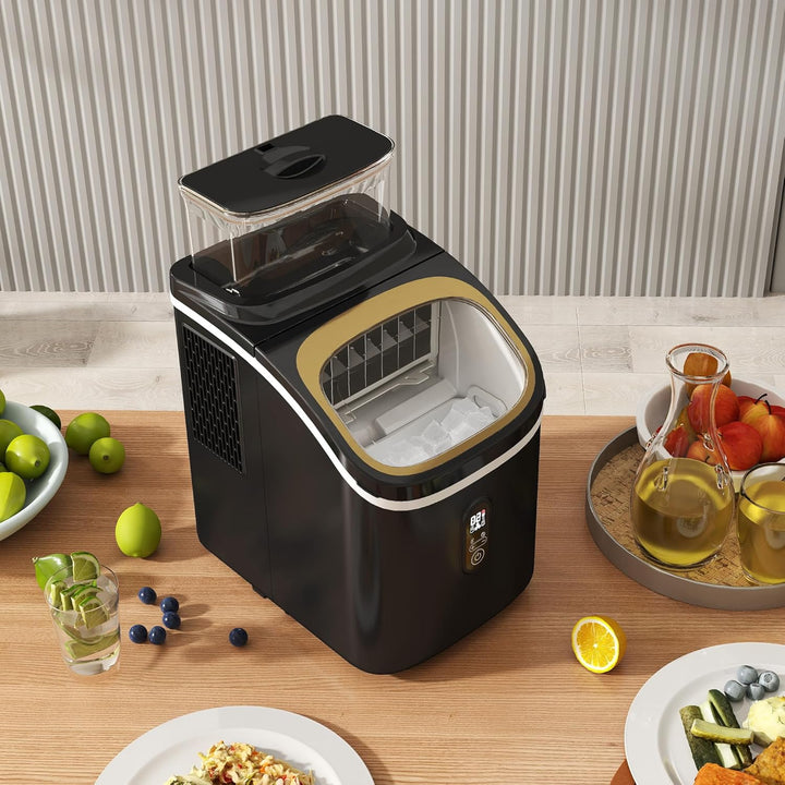 HOMCOM Eiswürfelmaschine 15 kg/24h Ice Cube Maker Maschine mit Schaufel, 1,5 L Wassertank, Verstellb