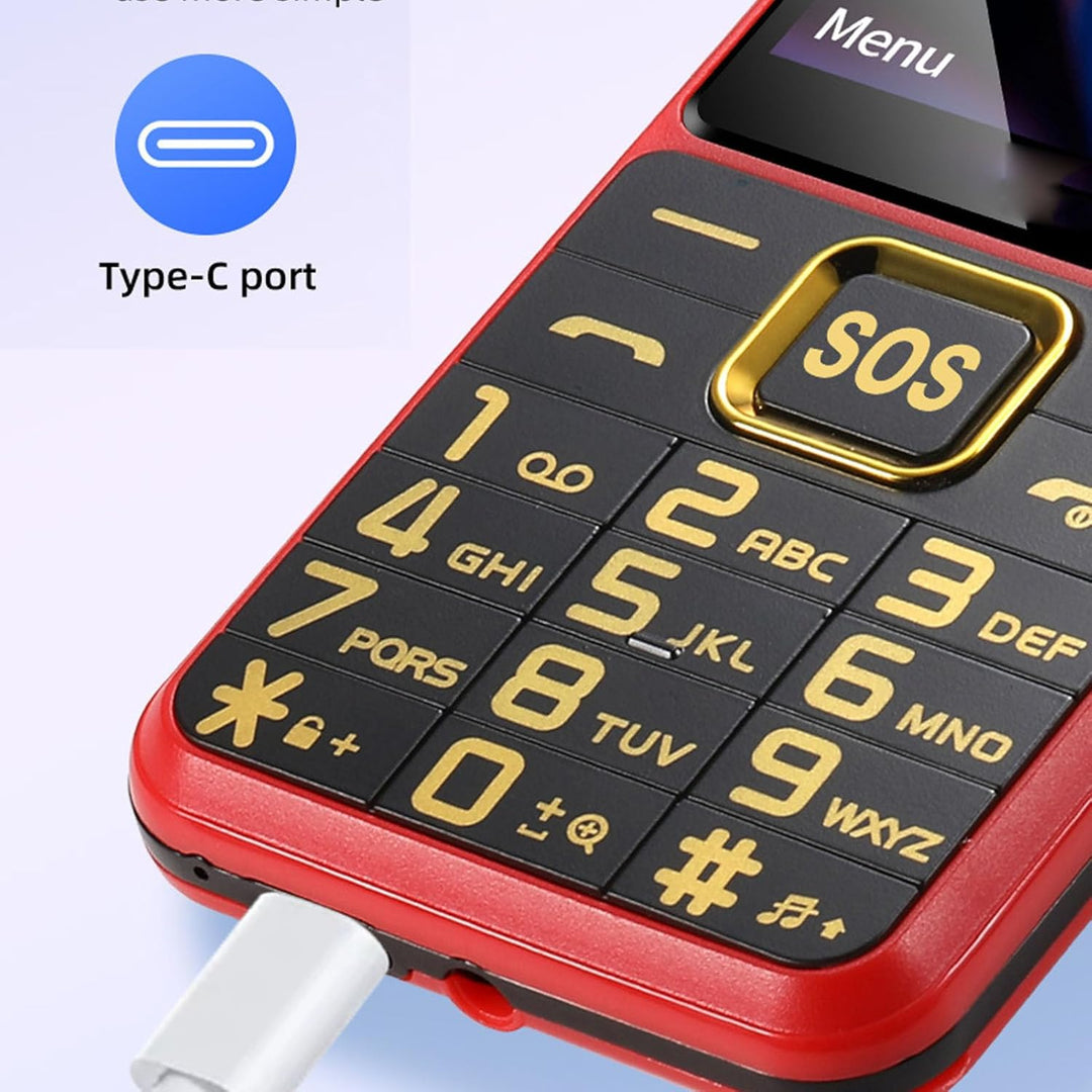 Fockety 4G -Handy für Senioren, 2,6 -Zoll -HD -Bildschirm Dual SIM -Mobiltelefon für ältere Menschen