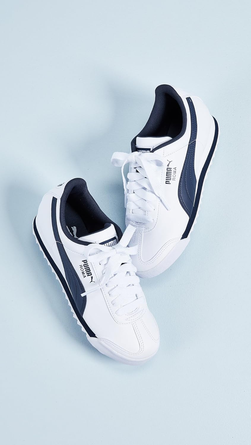 PUMA Damen Roma Basic Turnschuh 36 EU Weiss New Navy, 36 EU Weiss New Navy