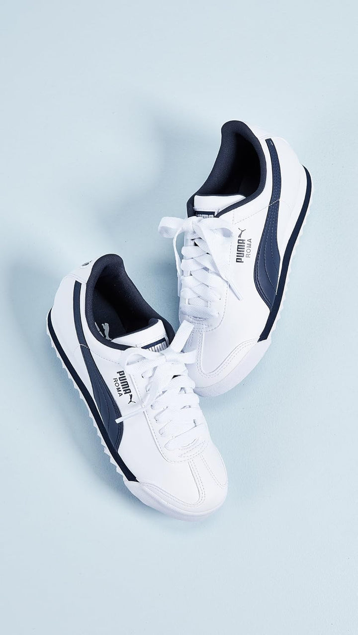 PUMA Damen Roma Basic Turnschuh 36 EU Weiss New Navy, 36 EU Weiss New Navy