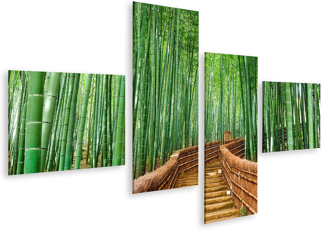islandburner Bild auf Leinwand Kyoto Japan Bambuswald Bilder Wandbilder Poster Leinwand 150x80cm - 4