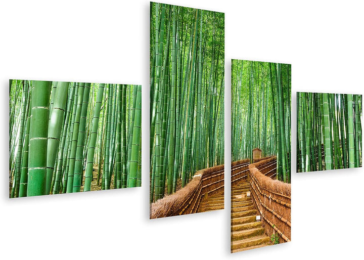 islandburner Bild auf Leinwand Kyoto Japan Bambuswald Bilder Wandbilder Poster Leinwand 150x80cm - 4