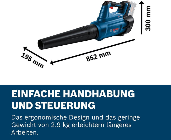Bosch Professional BITURBO Akku-Gebläse GBL 18V-750 (Volumenstrom von 780 m³/h, Luftgeschwindigkeit