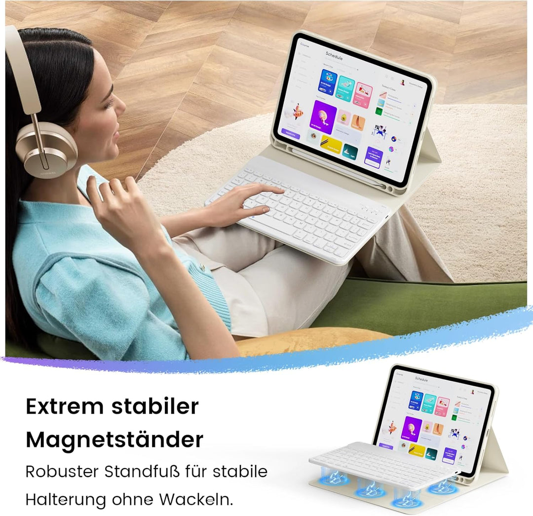 Hülle mit Tastatur für iPad Air 11 Zoll 2025 2024 (M3/M2), iPad Air 5 4 2022/2020 10,9 Zoll, Soft TP