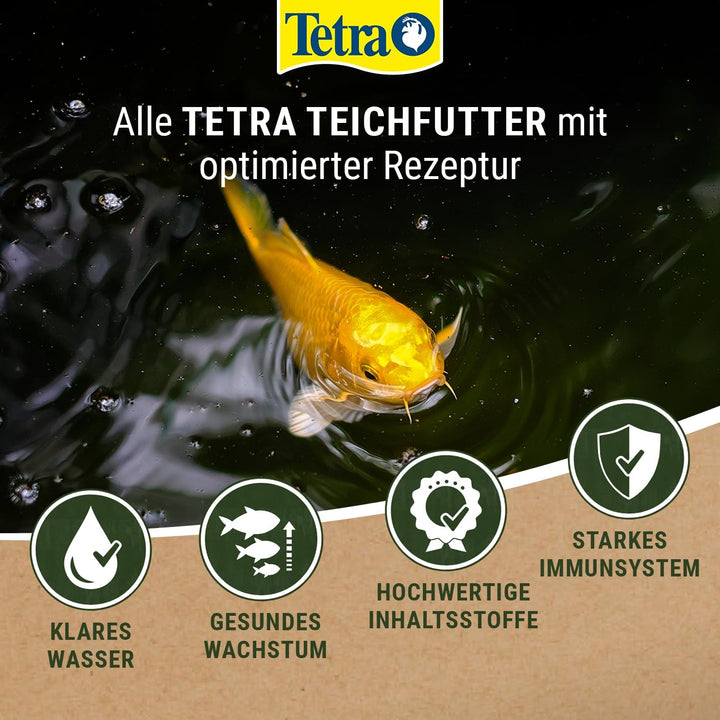 Tetra Pond Wheatgerm Sticks - Ballaststoffreiches Fischfutter für alle Teichfische, besonders geeign