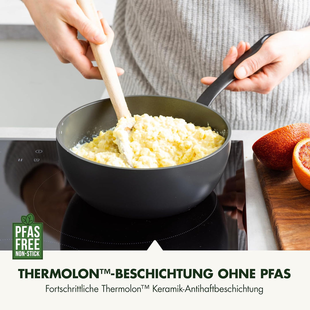GreenPan Craft Hartanodisierte gesunde keramische Antihaft-Stielkasserole 20 cm/2 Liter, PFAS-frei,