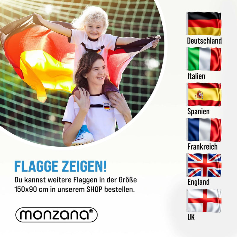 Monzana Aluminium Teleskop Fahnenmast 6,30m Bodenhülse 60cm inkl Deutschlandfahne Flaggenmast Mast F