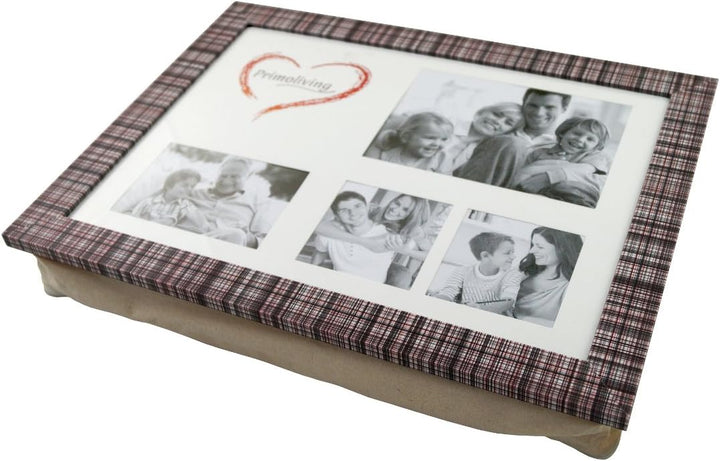 PrimoLiving Knietablett mit Kissen und Fotorahmen kariert P-115, Kariert