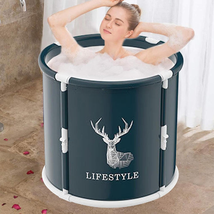 Tragbare Badewanne, faltbarer Erwachsenen-Badeeimer, 70 cm, praktische, stabile grosse Einweichwanne