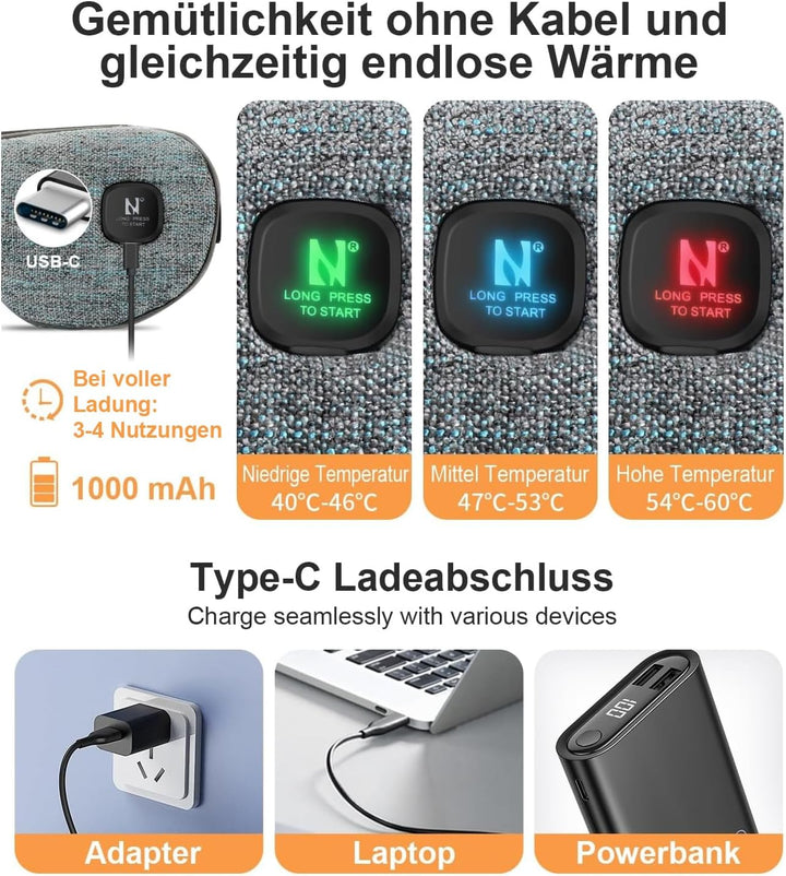 AROMA SEASON Wärmebrille mit Akku ohne Kabel zur Linderung von trockenen Augen, Gerstenkorn, Blephar