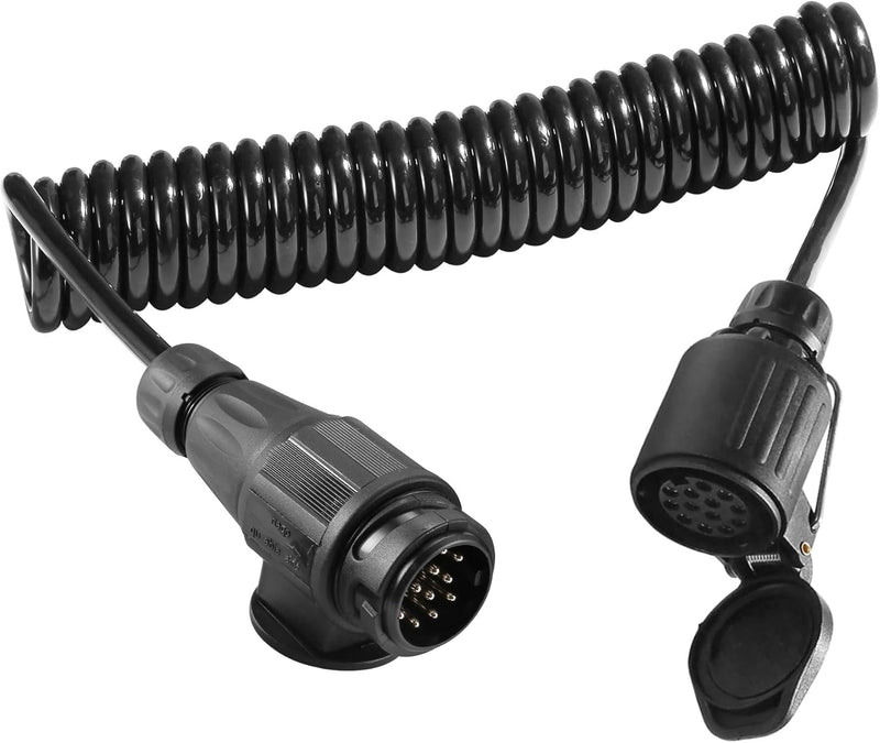 AgriShop Anhänger Verlängerungskabel Adapter13-Polig Auf 13 Polig,2.8M Spiralkabel Anhänger 13 polig