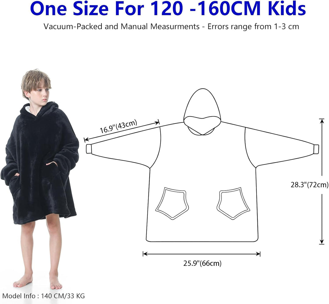 MOKANI ÜBergrossE Hoodie Decke Kinder mit äRmel Tragbare Kapuzenpullover, Super Weich Warmes Bequeme