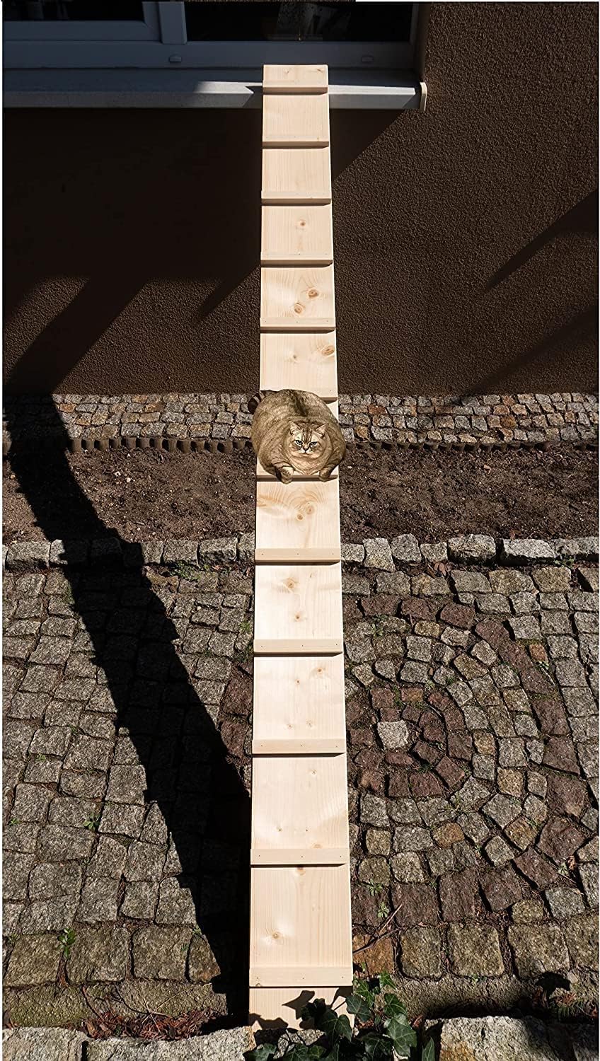 Katzenleiter Katzentreppe Katzenstufe für Balkon Treppe 1,2m ohne Befestigung