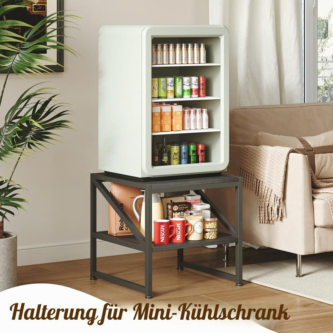 Beistelltisch Wohnzimmer 50x50x51,5 cm, Couchtisch mit 2 Ebenen bis 90 kg belastbar, Industrie-Desig