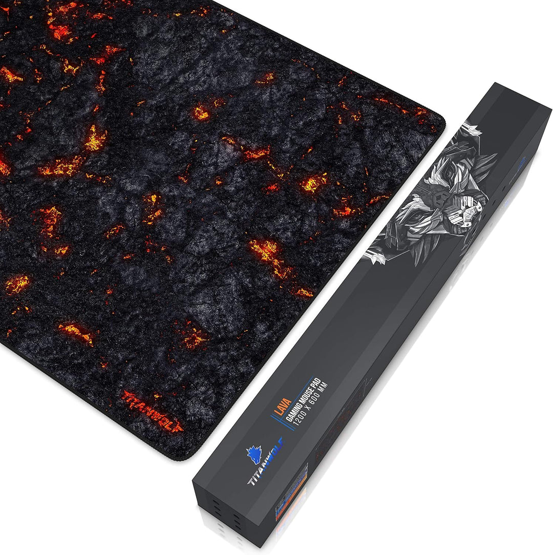 Titanwolf - Übergrösse Mauspad Gaming Titanwolf 1200x600mm XXXL Mousepad gross mit Motiv Tischunterl