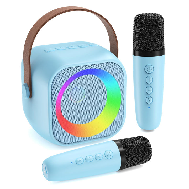 Jeefu Karaoke Maschine Kinder mit 2 Mikrofonen, Spielzeug für 3-12 Jahre alte Mädchen Geschenke, Min