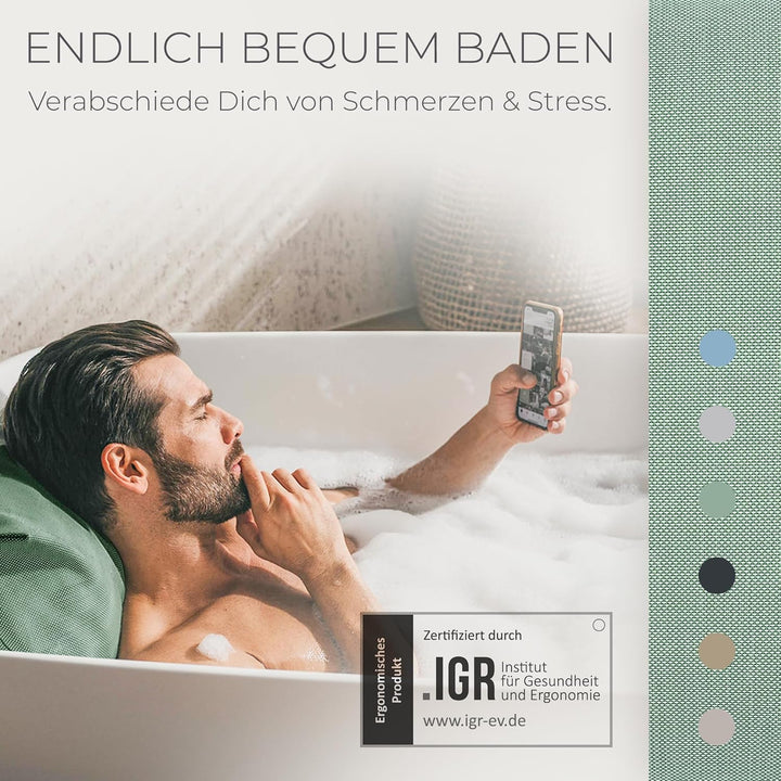 BADESOFA® Badewannen-Kissen S | Premium-Qualität | Bequemes Wannen-Kissen | Schnelltrocknend | Made
