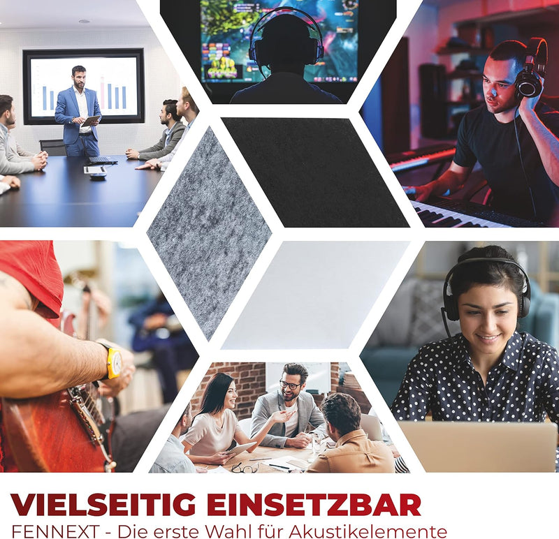 FENNEXT® Schallabsorber Wand - Akustikbild - Schallschutz aus hochwertigem Akustik-Vlies für Gaming,