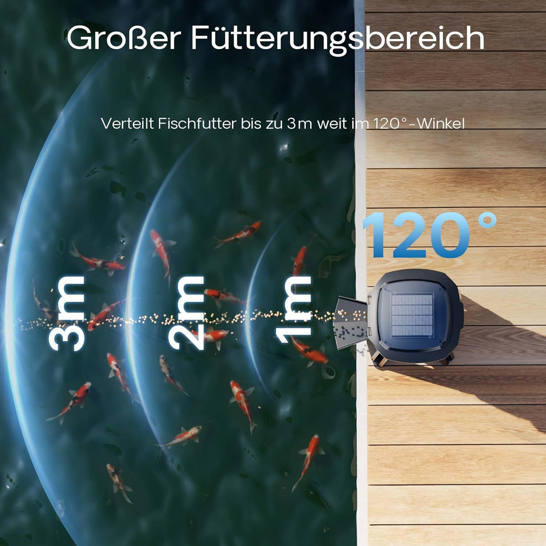 CFF-206 Fischfutterautomat Solar programmierbar 1-6 Fütterungen pro Tag