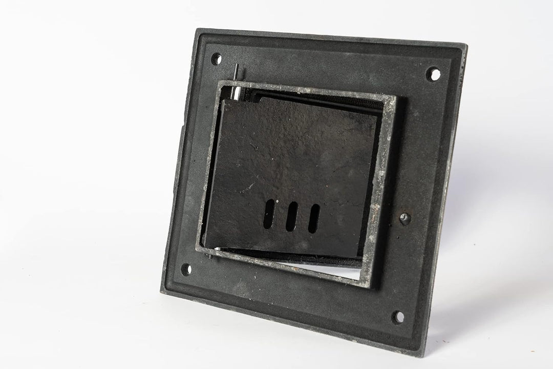 SEZAM Polish Foundry Gusseisen Schornsteinreinigung Aussentür, Alte Silberne Farbe 32.50x7x30cm, Sil