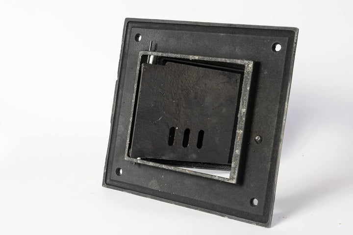 SEZAM Polish Foundry Gusseisen Schornsteinreinigung Aussentür, Alte Silberne Farbe 32.50x7x30cm, Sil