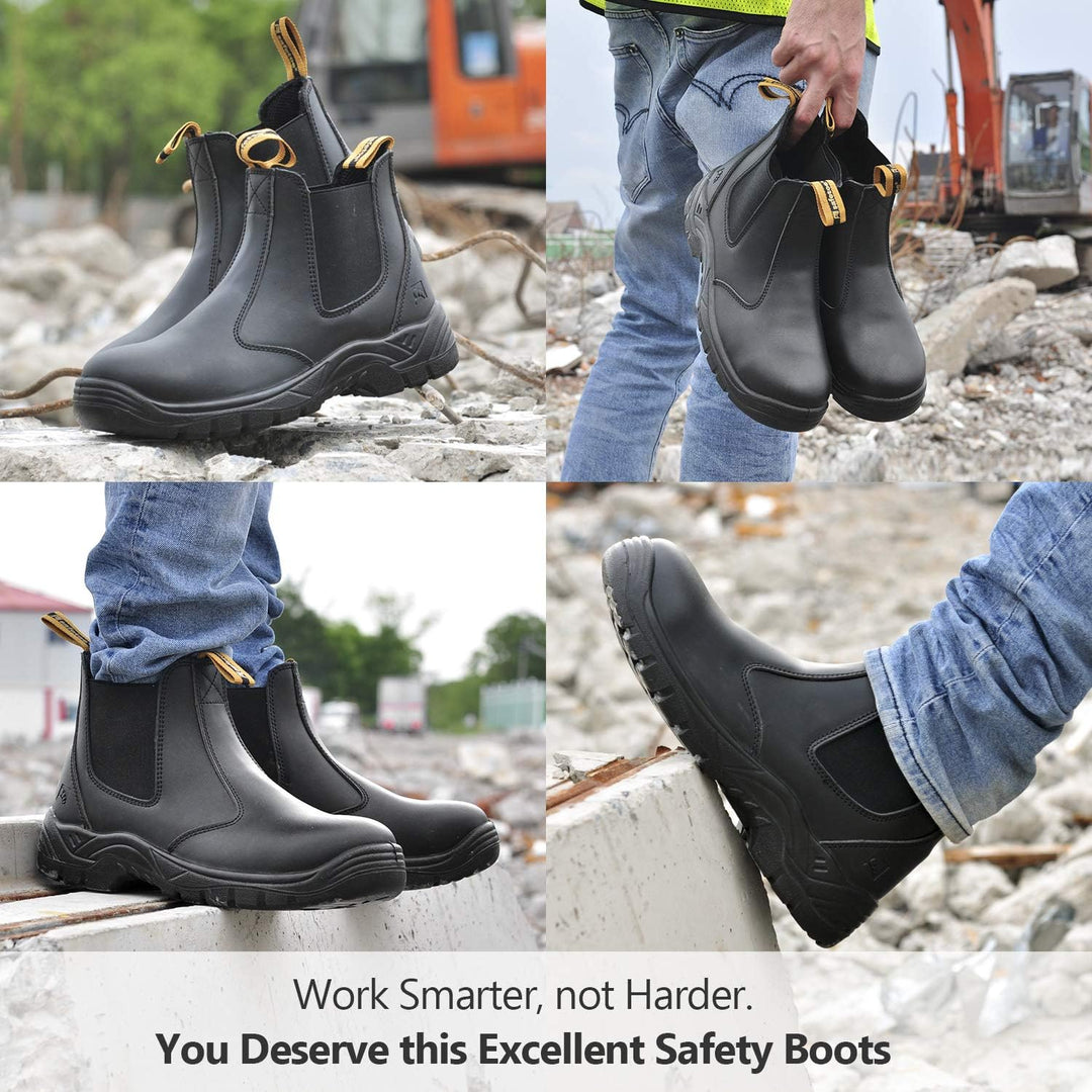 SAFETOE Sicherheitsstiefel Arbeitsschuhe mit Stahlkappe M8025 (S3 klassischer Artikel) von Anti-Punk