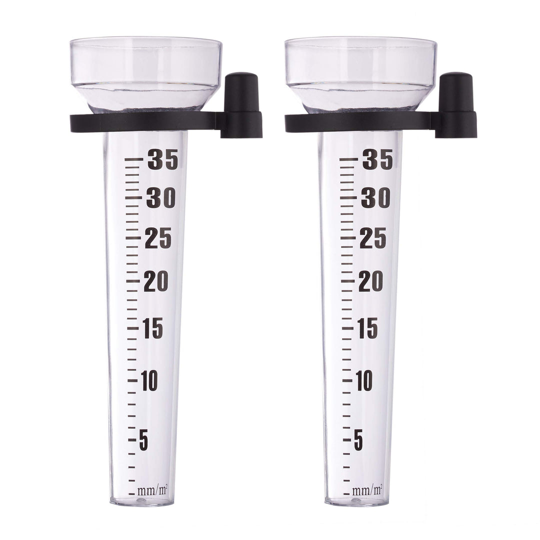 10 x Regenmesser im Set, mit Halter, Niederschlagsmesser Garten, grosse Anzeige 35 mm/m², Kunststoff