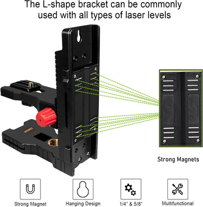 Zokoun Magnethalterung Laser Level Adapter - Alternative zu einem Standard 1/4 "und 5/8" Gewinde, vo