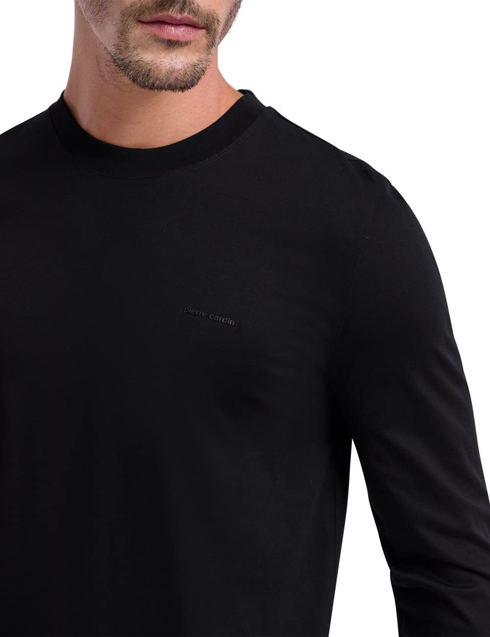 Pierre Cardin Herren Langarmshirt Longsleeve M Schwarz, M Schwarz