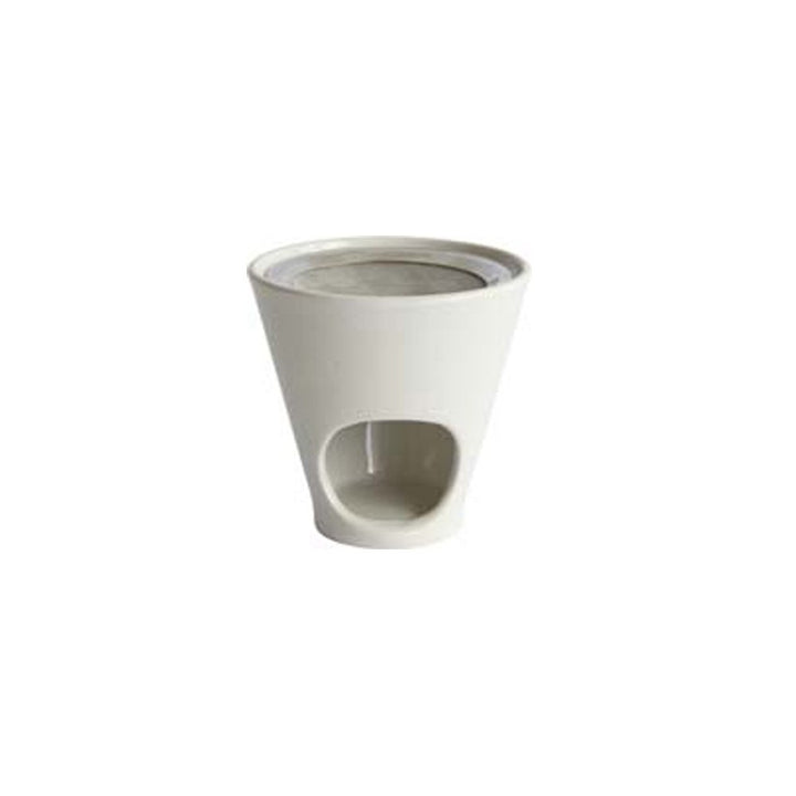 Bitto Weihrauchbrenner Windlicht Jule in Weiss 9,5 cm, Ø 10 cm - FAIR Trade Keramik mit Edelstahlsie