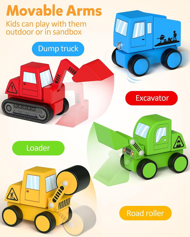 Coogam Take Apart Construction Truck Spielzeug für Kleinkinder, Snap Together Engineering Car Buildi