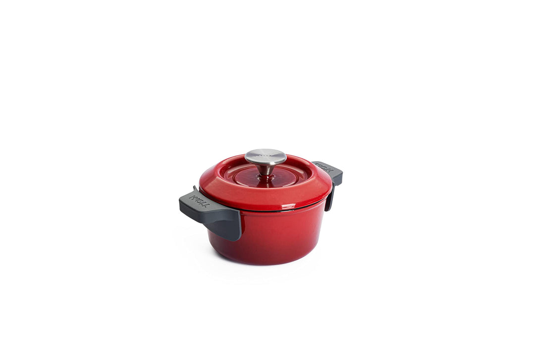 Woll Iron Gusstopf mit Deckel und Silikongriffen - Induktiv -, Ø 16 cm, 8 cm hoch, 1,3l - Geeignet f