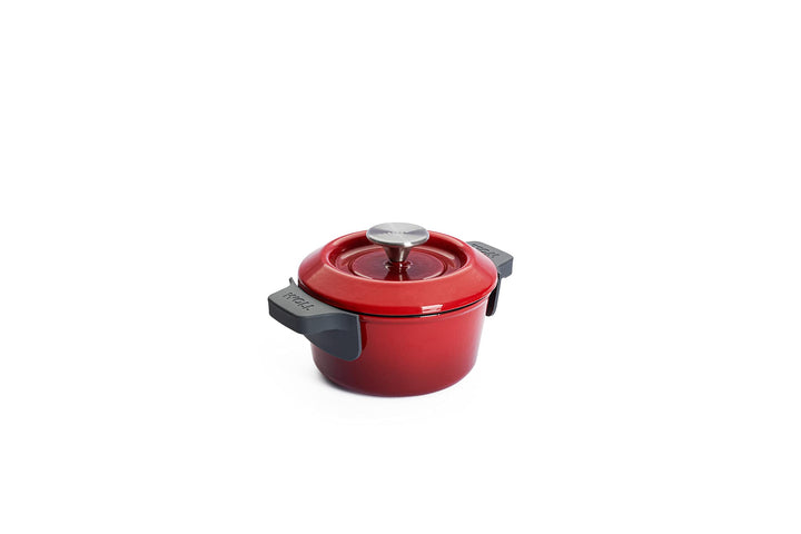 Woll Iron Gusstopf mit Deckel und Silikongriffen - Induktiv -, Ø 16 cm, 8 cm hoch, 1,3l - Geeignet f