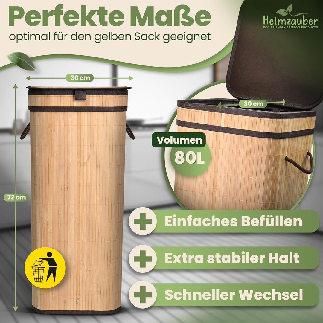Mülleimer Küche, Gelber Sack Ständer, 80L, Müllsackständer, Mülleimer Gelber Sack, Abfalleimer Küche