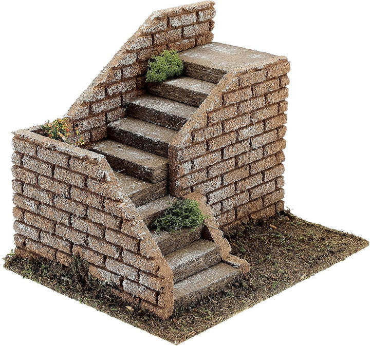 Holyart Treppe eckig mit Backsteinen für Krippe, 20x15x15 cm