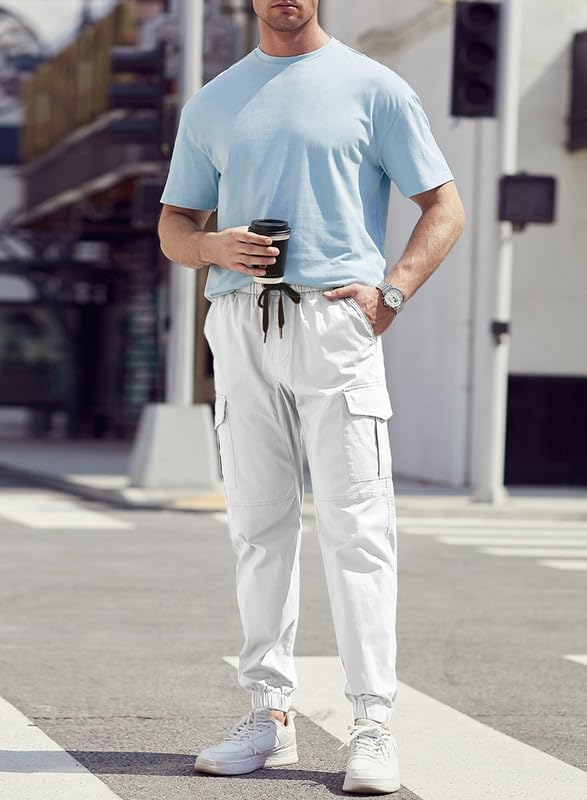 Elegancity Cargohose Herren Chino Hose mit 6 Taschen Cargo Hose Stretch Jogginghose für Männer mit B
