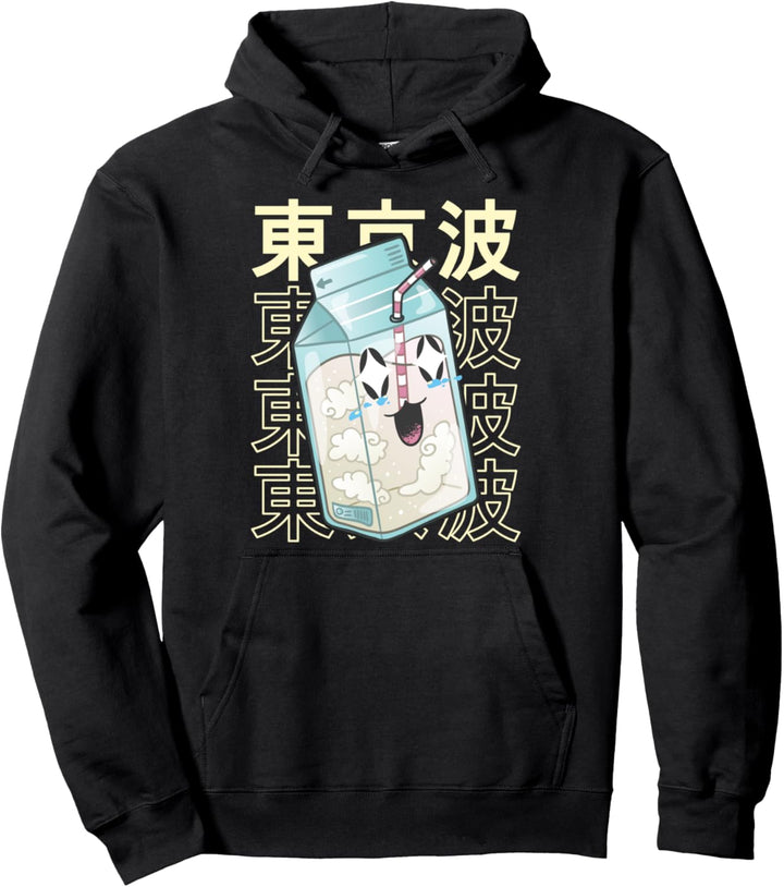 Happy Milk Carton Japanische Kawaii Ästhetische Kinder Anime Girl Pullover Hoodie