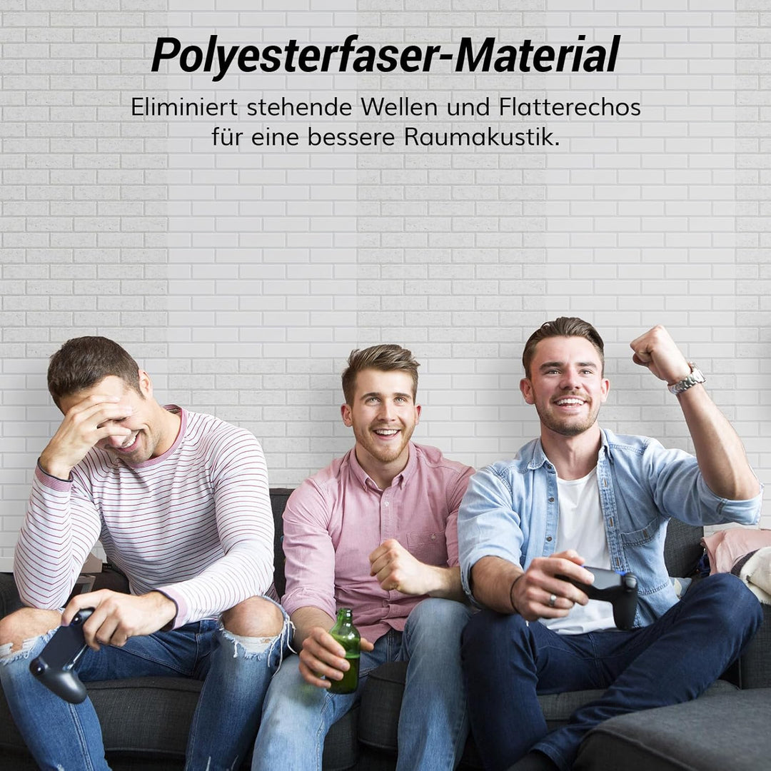 TONOR Ziegeltyp Akustikpaneele selbstklebend, 4 St.120x60x0,9cm Schalldämmung Schallschutzplatten, W