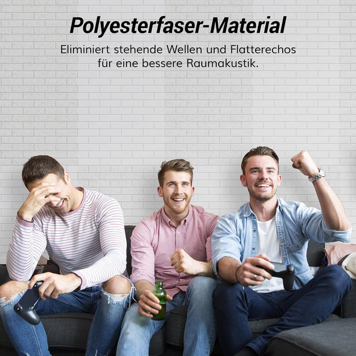 TONOR Ziegeltyp Akustikpaneele selbstklebend, 4 St.120x60x0,9cm Schalldämmung Schallschutzplatten, W