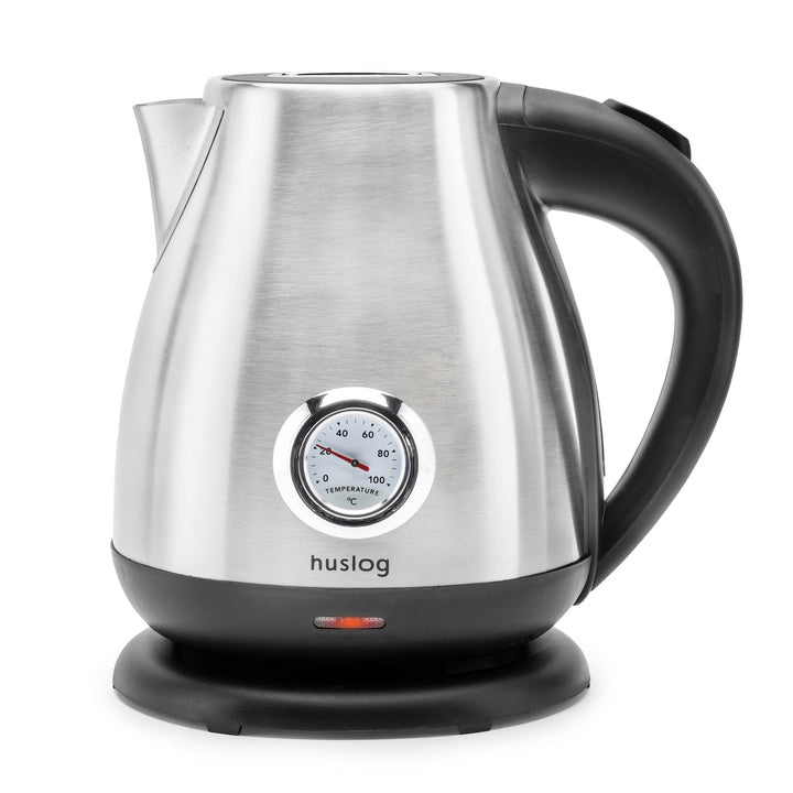 Retro Wasserkocher 1,7L aus Edelstahl, 2200W, mit Temperaturanzeige, Schnellkochfunktion, kabellos m